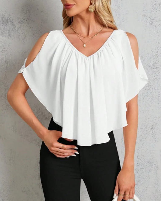 Tulle V-neck Top