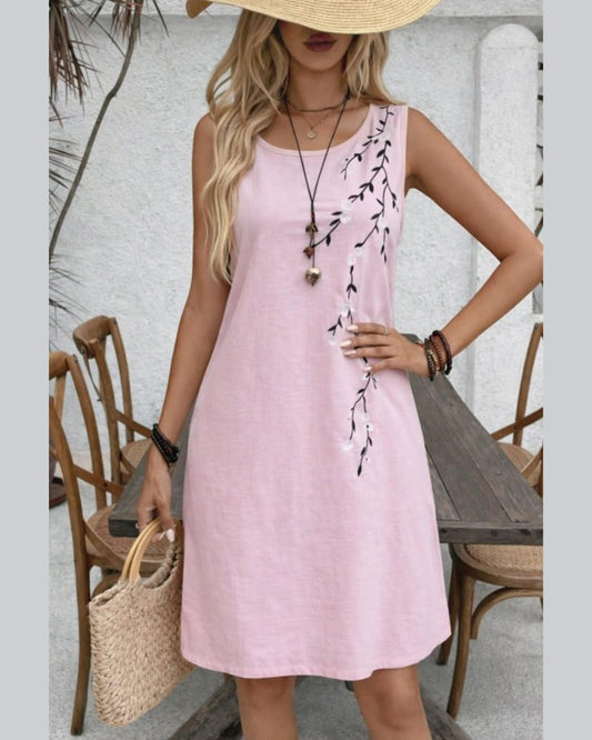 Floral Cut Short Dress