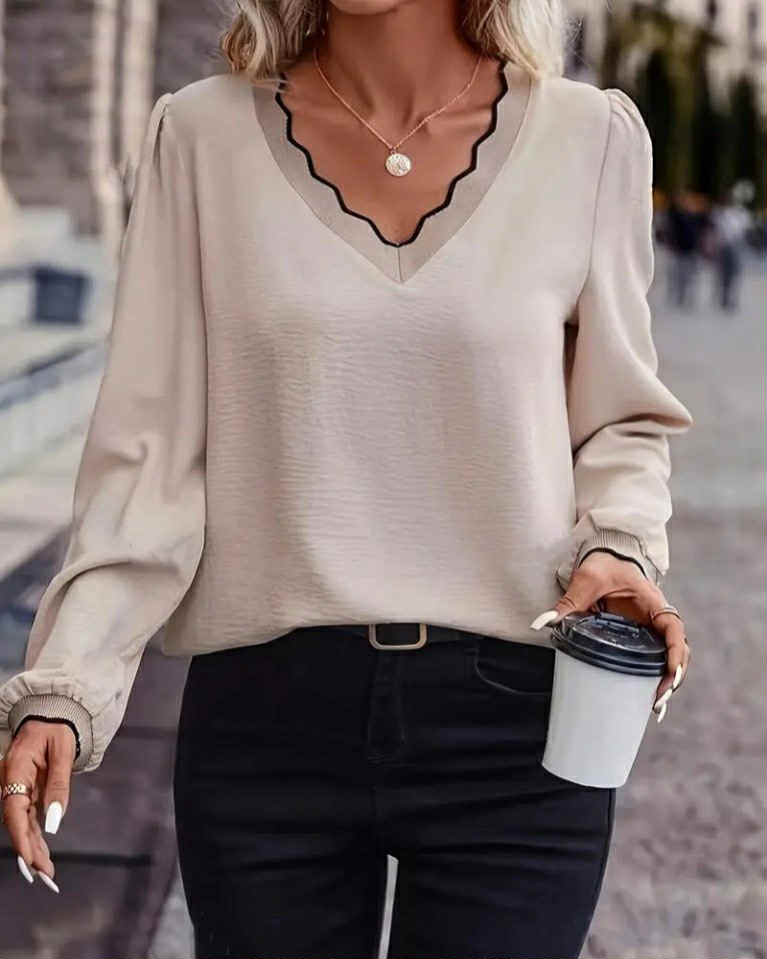 V-Neck Long Sleeve Yara Top
