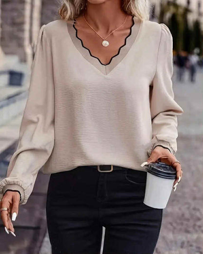 V-Neck Long Sleeve Yara Top