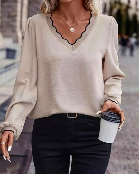 V-Neck Long Sleeve Yara Top
