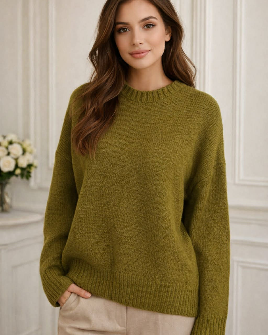 Wide Wool Long Blouse