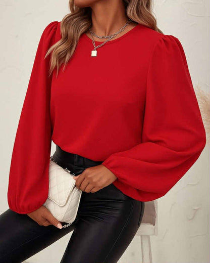 Long Sleeve Top With Tie One The Back