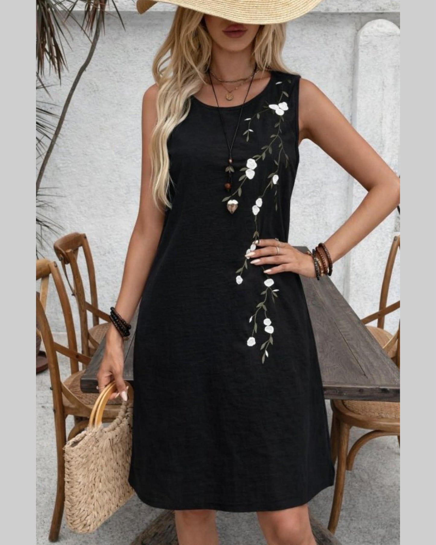 Floral Cut Short Dress