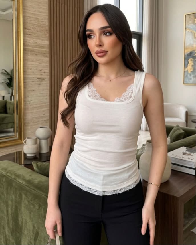 Cut Cotton One Color Top With Laces